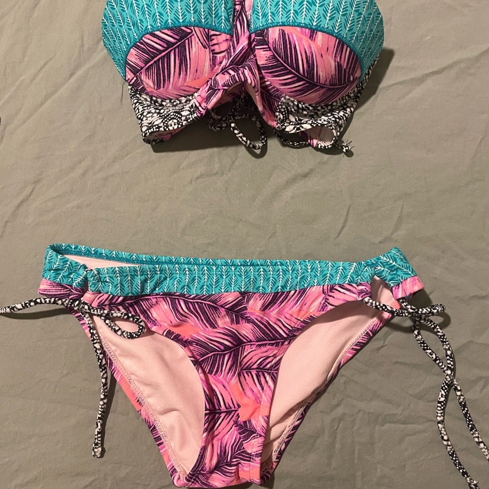 Tropical Print Bikini Set